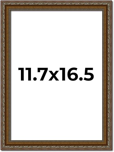 Miniatura 295 de Marco de fotos completo de madera dorada envejecida de 16 x 20 pulgadas con plexiglás acrílico UV, parte trasera de tablero de espuma y accesorios