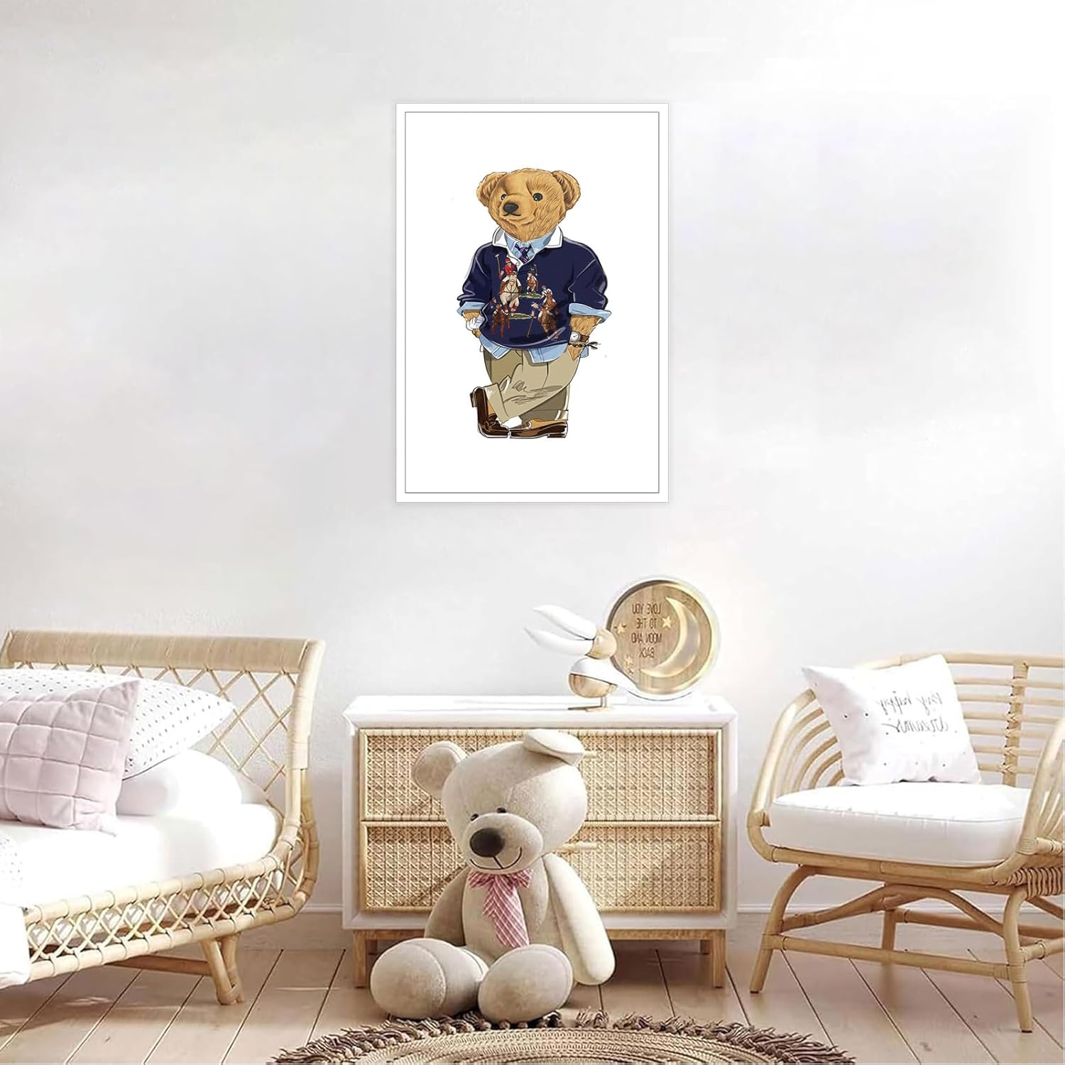 Funny Teddy Bear Canvas Wall Art Trendy Bear In A Polo Shirt Poster Minimalist Animal Magazine Pictures Prints Painting For Home Bedroom Dorm Apartment Wall Decor 12x16in Unframed - Image 7