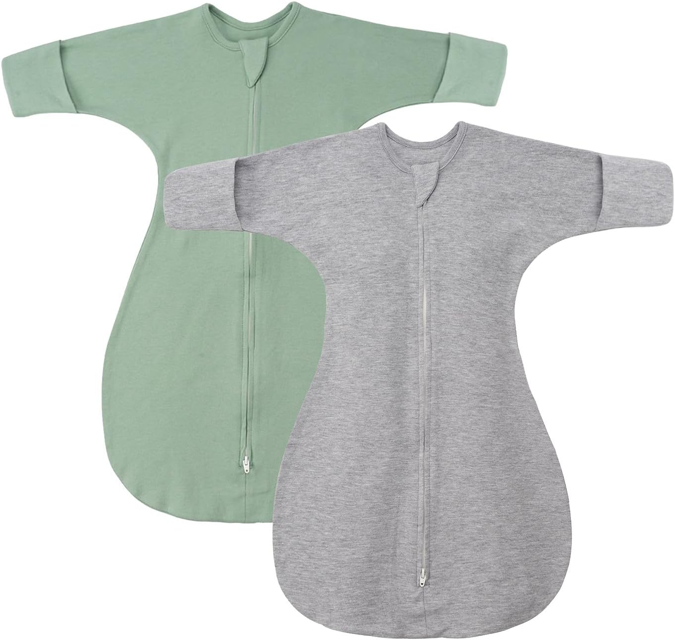 JM 2er Pucksack Baby - Baumwolle Schlafsack 0-6 Monate, Doppelreißverschluss