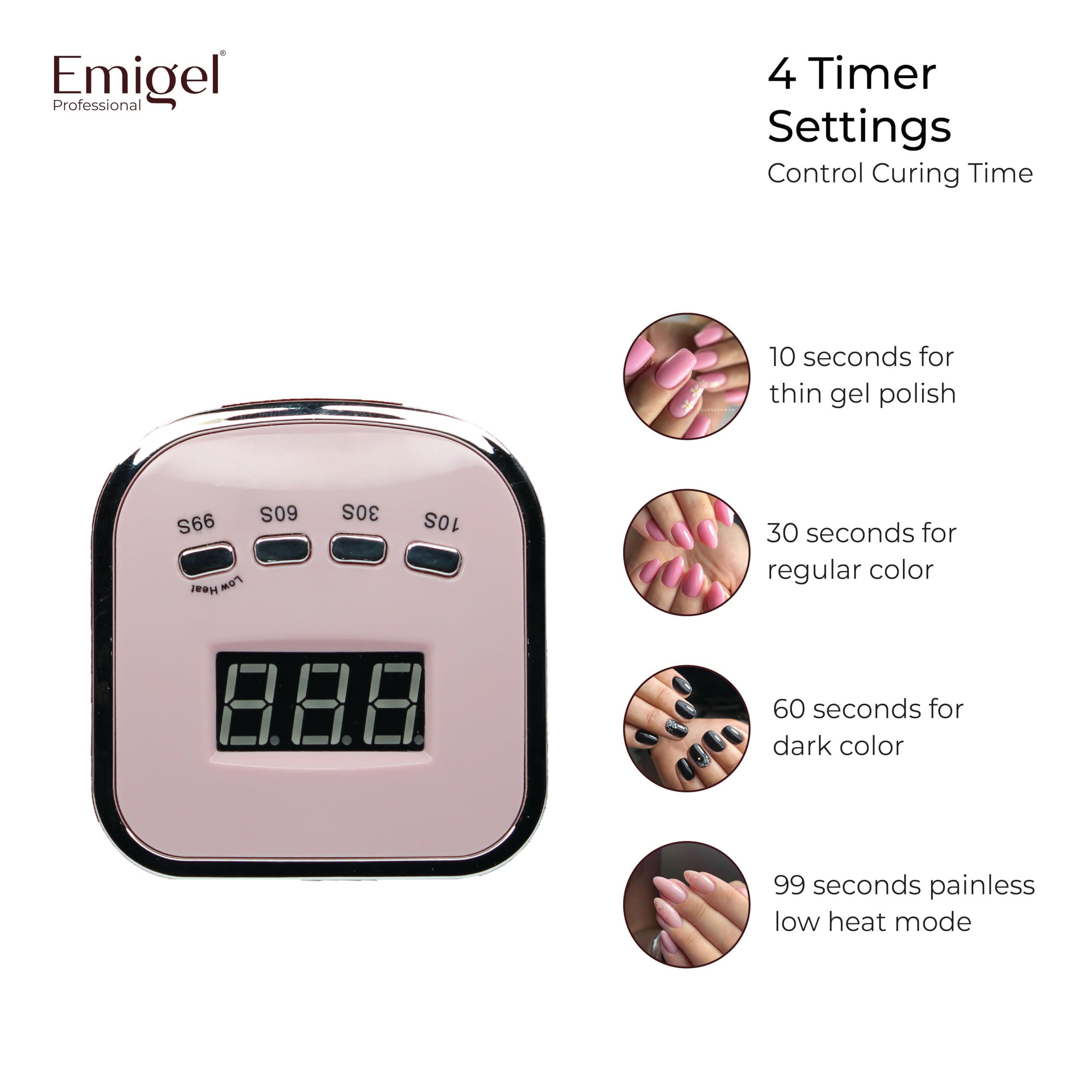 Emigel Professional Nail UV LED Lamp 150W | UV Nail Lamp | 150W Nail Gel Polish Professional Dryer | Nail Gel Curing Lamp. - Image 2 thumbnail