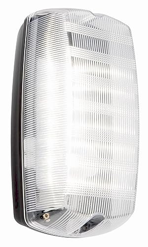 Clear Prismatic Finish Modern LED IP65 Rated Weatherproof Outdoor Wall Garden Security Bulkhead Porch Lantern Light - Mains 240V Powered - Clear