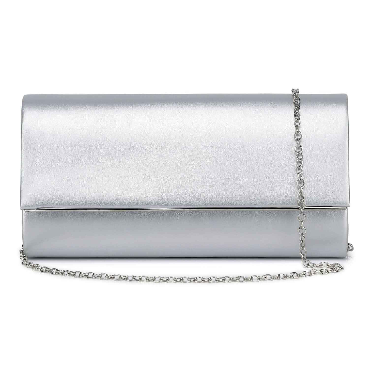 DETARA Women Evening Bag Vegan Leather Clutch Purse Shoulder Crossbody Envelope Bag for Party Wedding Prom Bridal