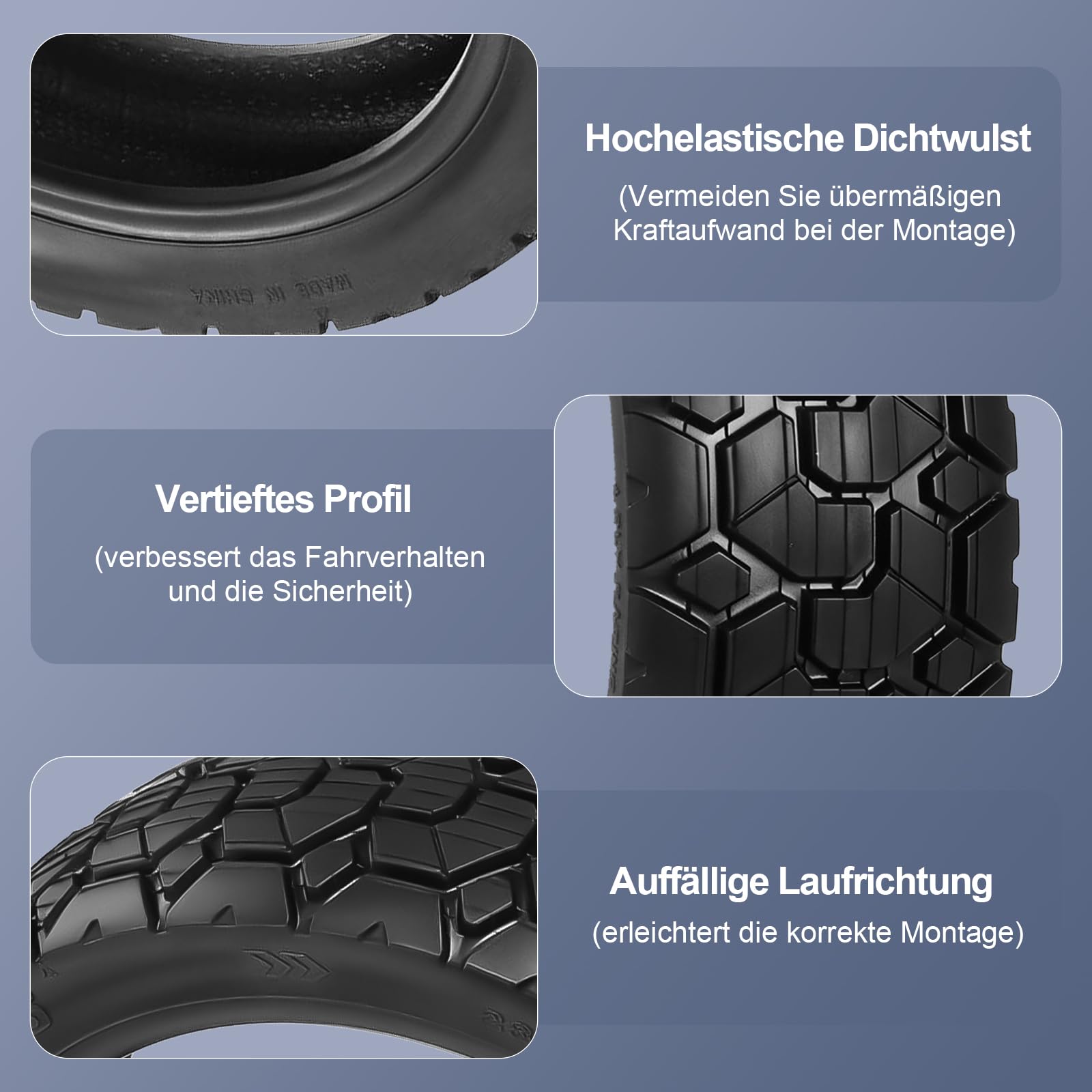 70/60-7,5 Schlauchloser Reifen für Segway ZT3 Pro/ProE/ProD/Ninebot MAX G3 D, 11 Zoll Tubeless Reifen, Verschleißfester Luftreifen Verdickte Straßenreifen Ersatzräder (1 Stück)
