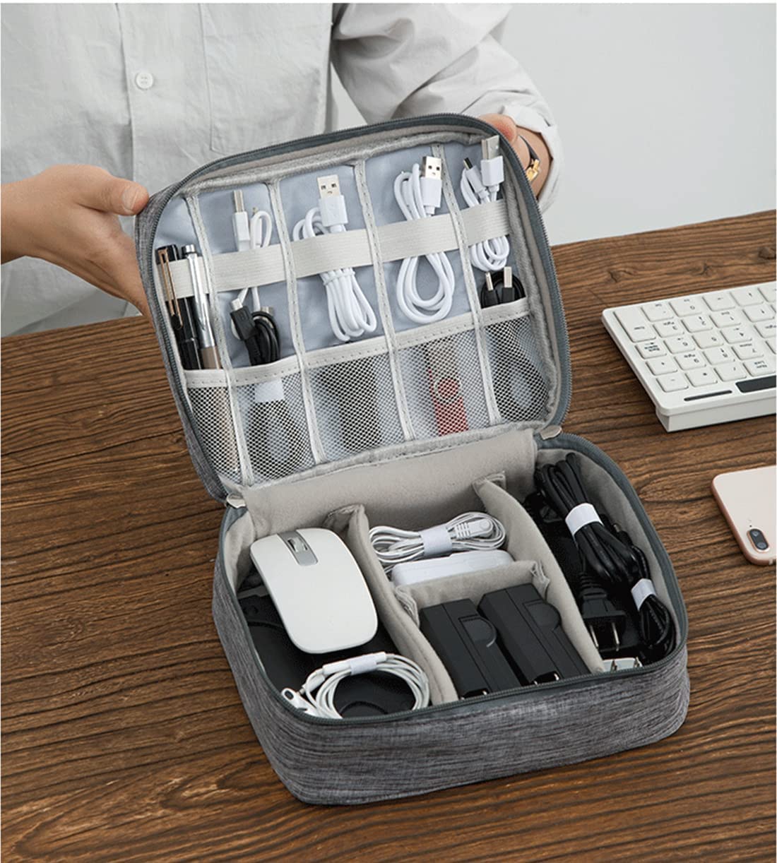 YAGVIZ Electronics & Beauty Organizer, Travel Storage Bag for Cosmetics, Cables, Adapter, Chargers, Cords, Mouse, and More Digital Accessories (Multi Color) (B0B4W6NPBK) Amazon Price History, Amazon Price Tracker