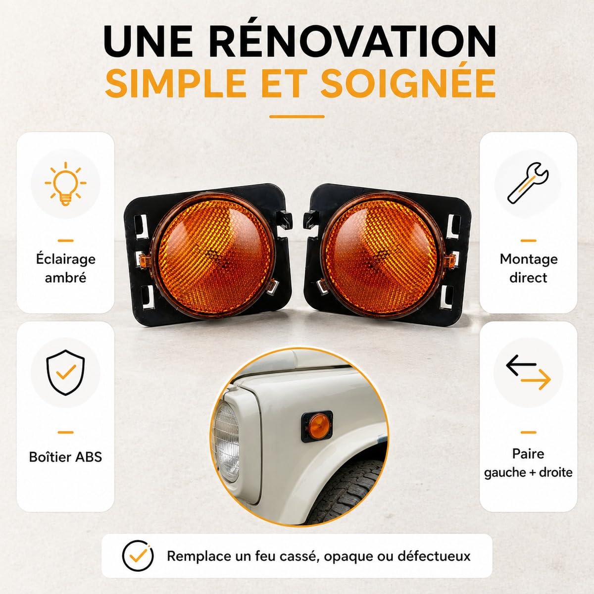 Pour Jeep Pour Wrangler JK 2007-2018 clignotant latéral feu répétiteur