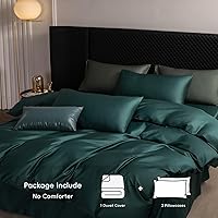 Vista 9 de MooMee Queen Duvet Cover Set, 100% Extra Long Staple Cotton 600 Thread Count Sateen Silky Soft Breathable Durable Luxury Hotel Quality Bedding Set