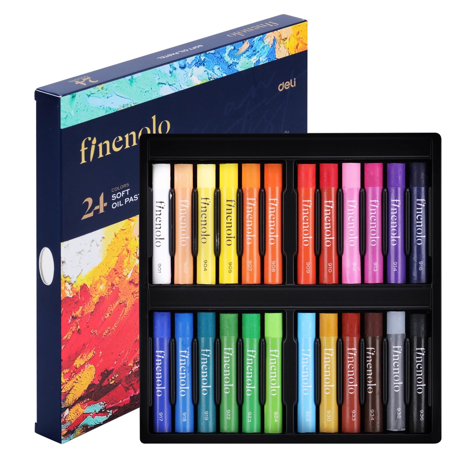Crayons de couleur pastel à l'huile texture tendre et pigmentation intense lot de 24 pièces