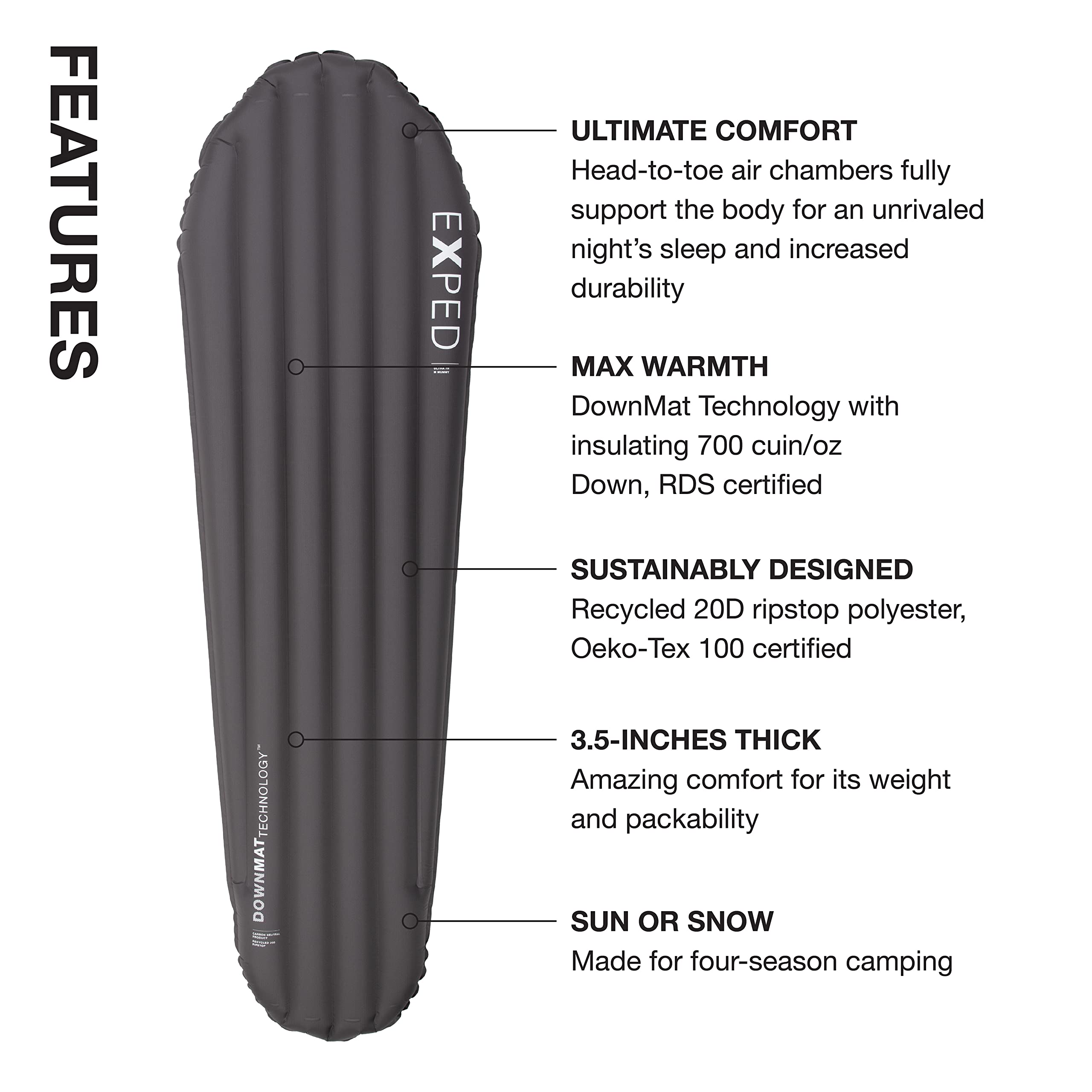 Exped Ultra 7R | Lightweight Backpacking Mat | Packable and