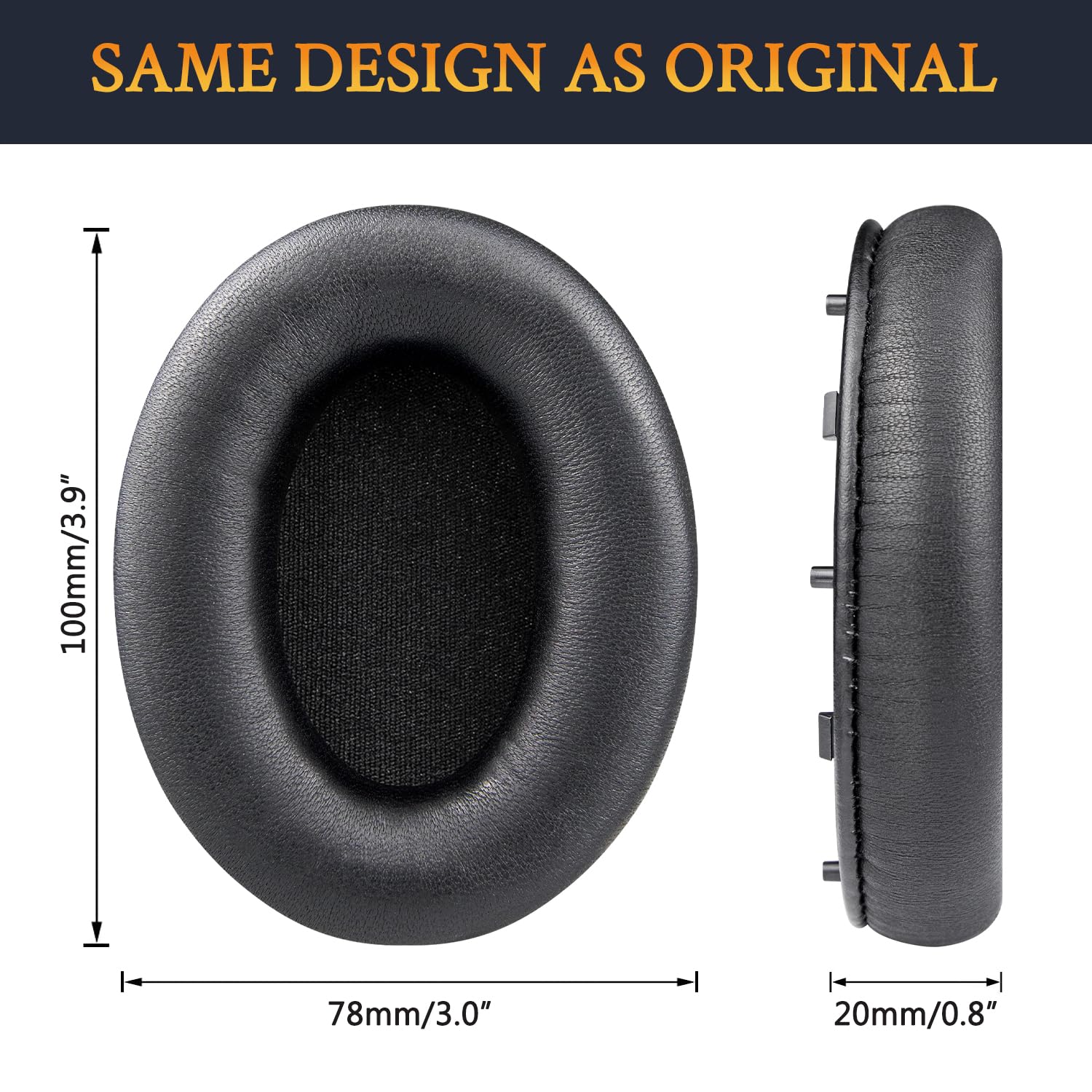 SOULWIT Almohadillas de Repuesto para Sony WH-1000XM4 (WH1000XM4) Auriculares, Almohadillas de Piel de Cordero con Espuma Aislante del Ruido, Mayor Grosor, Sin Afectar al Sensor