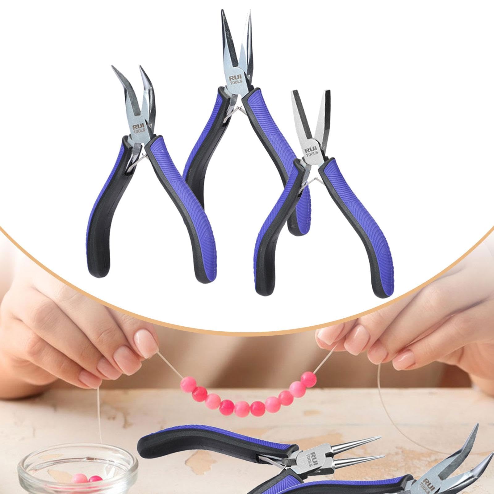 3x Pinze per la creazione di cauzioni, strumenti per la creazione di gioielli, per creare anelli di filo, pinze per gioielli per filo metallico, Style B