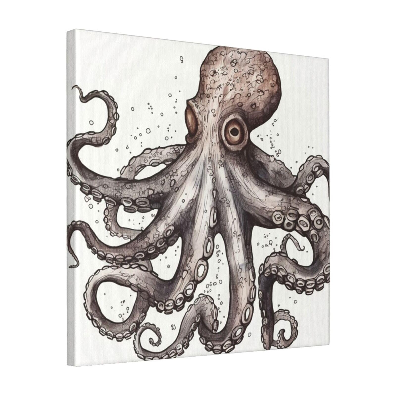 FodPand Octopus Canvas Wall Art for Living Room Wall Decor 16"x16" Modern Artwork Painting Pictures Hanging Canvas Prints Aesthetic Wall Art for Bedroom Bathroom Office Wallart Decor