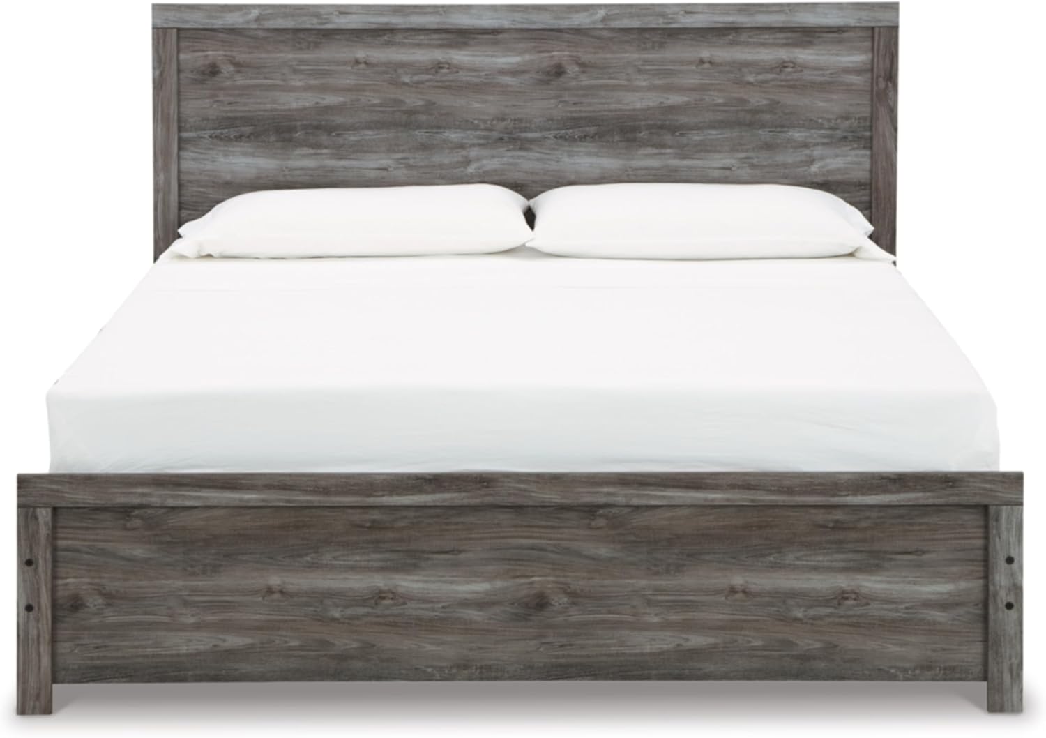 Signature Design by Ashley Bronyan Contemporary King Panel Bed with Metal Slats, Foundation or Box Spring Needed, Gray