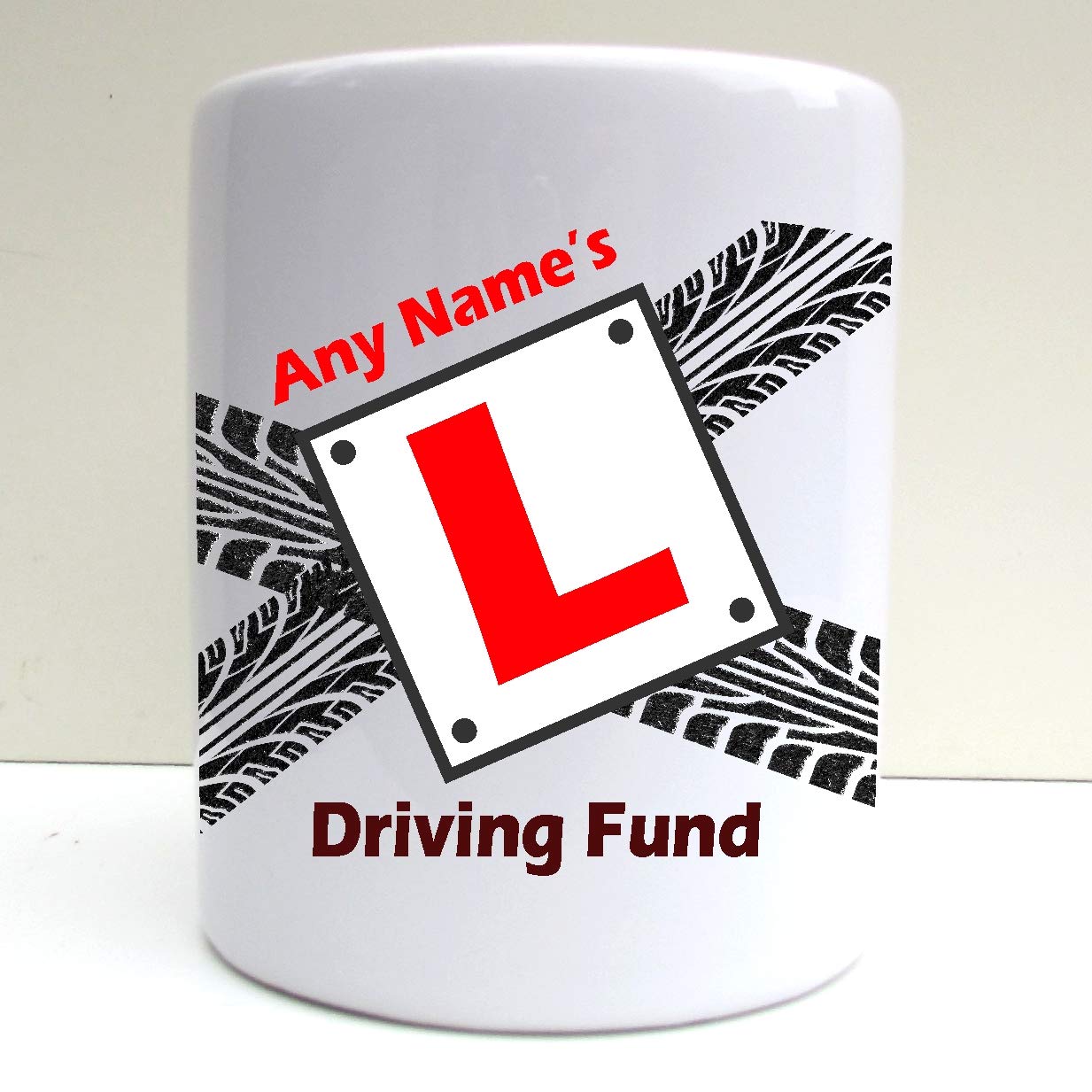 Present2future Personalised Driving Lesson Fund Print Ceramic Moneybox Savings Fund
