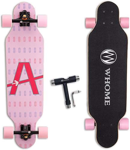 WHOME Longboard - Patineta larga de 31 pulgadas para adultos, niños, adolescentes, niñas, principiantes, niños y niños, Pro Cruiser Dancing