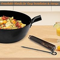 Vista 4 de Sartén con tapa, sartén antiadherente de acero al carbono de 10 pulgadas, wok y sartenes para estufas eléctricas, de inducción y de gas