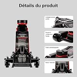 XPOtool Cric hydraulique de Plancher manœuvrable de 3T Poids 29 kg Hauteur de Levage 85-500mm avec Piston Double Levage Voiture Garage Atelier Cric de Sol Accessoires de Garage et Atelier Auto - 7