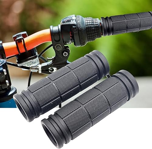 Miniatura 6 de lamphle 1 par de empuñaduras de bicicleta negras suaves y cómodas asas de goma, empuñaduras de manillar de bicicleta para adultos, se ajustan a las