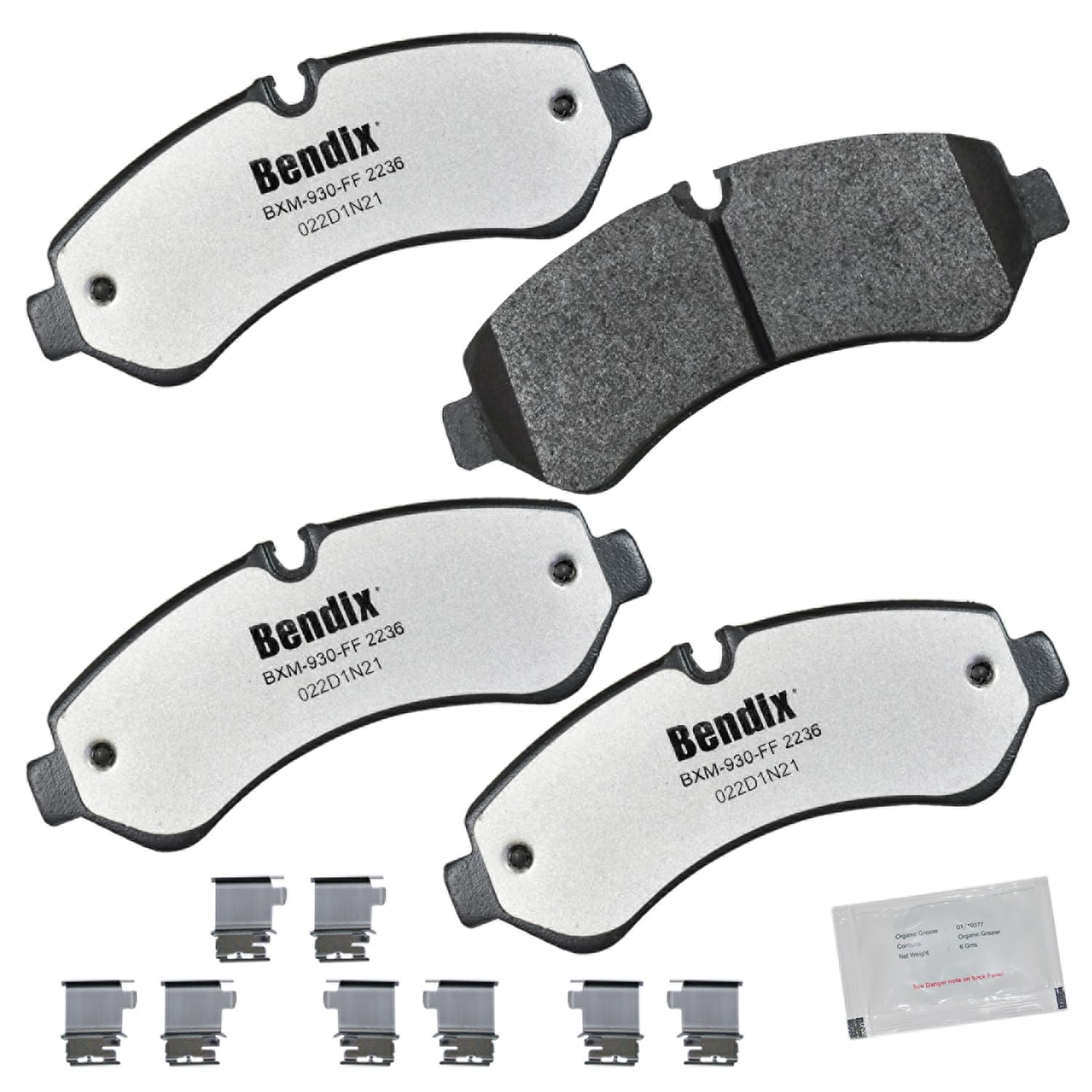 Bendix Fleet Metlok MKD2236FM Semi-Metallic Rear Brake Pads for Mercedes-Benz Sprinter 2019, Sprinter 3500 2024-2019, Sprinter 3500XD 2021-2018, Sprinter 3500XD 2024-2023, Sprinter 4500 2023-2019