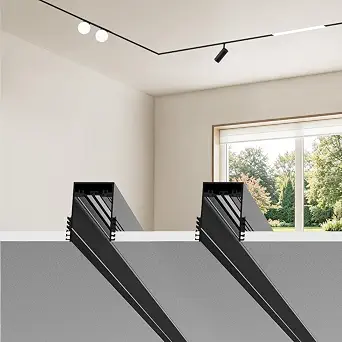 2 Pack 39.4 Inch (1M) 24V Recessed Trimless Magnetic Track Lighting System