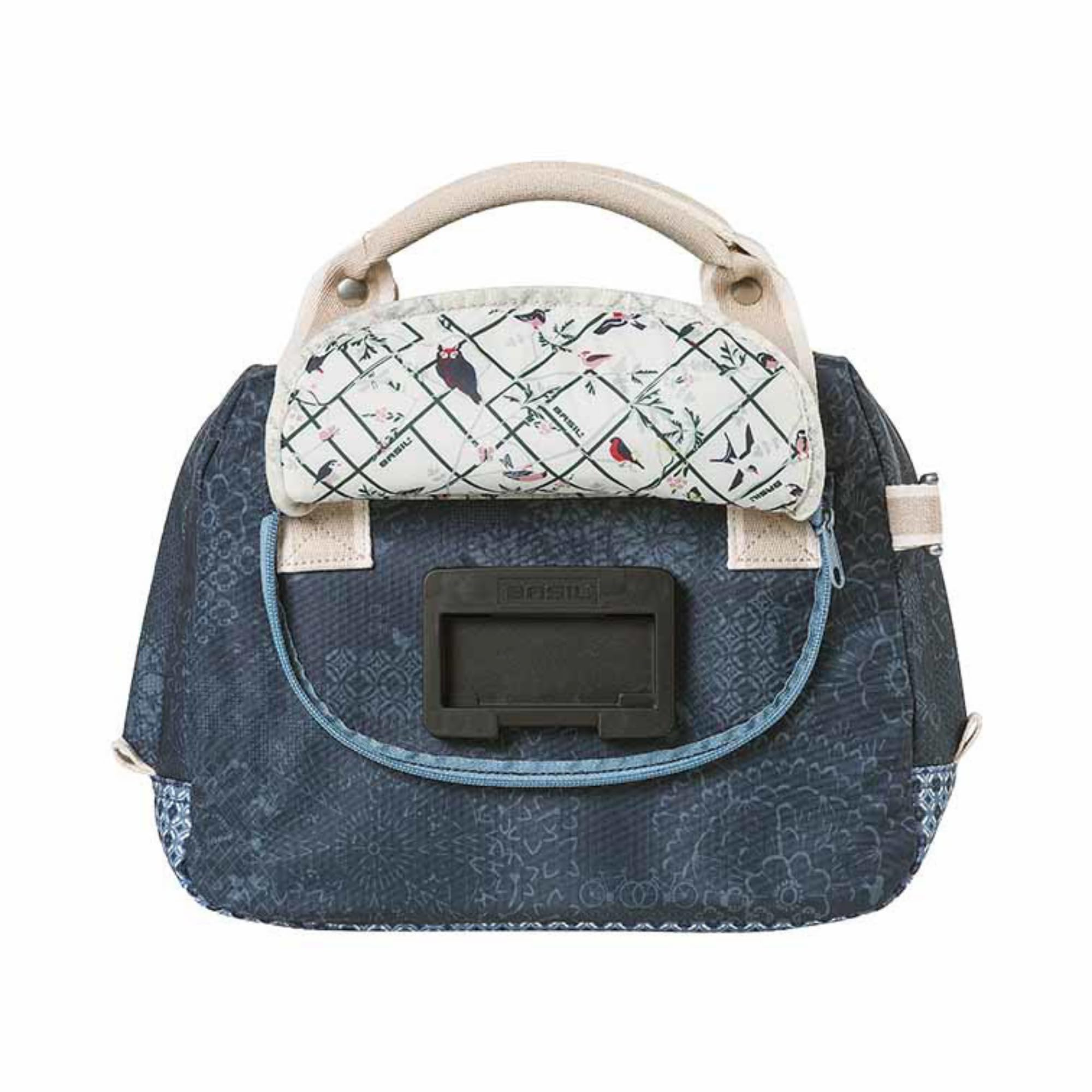 Basil Bohème Citybag KF – Lenkertasche – wasserabweisendes Polyester – inkl. KF Adapterplatte – 8 Liter – Indigo Blau