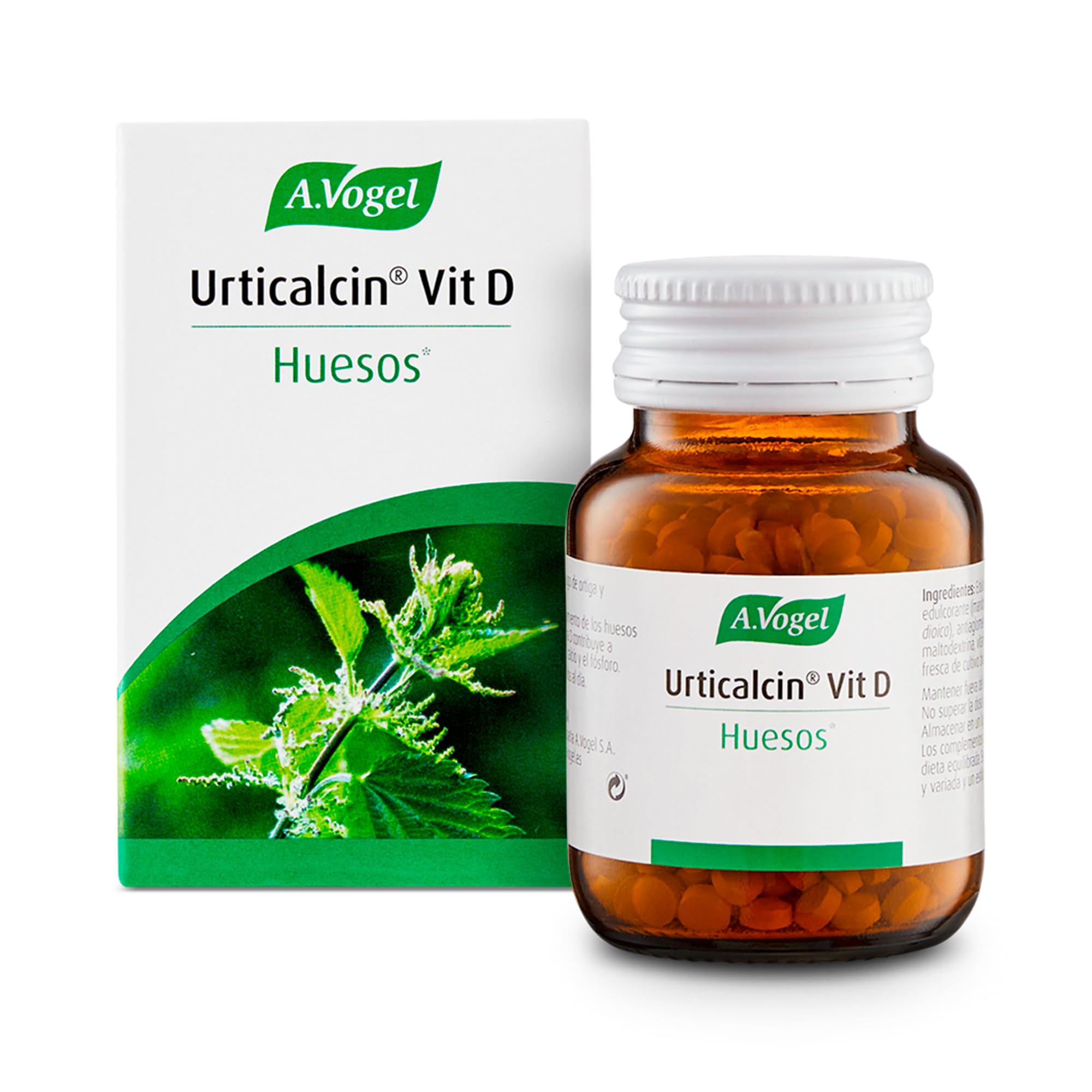 A.Vogel Urticalcin Vitamina D3 | Complemento Alimenticio para Huesos | Absorción de Calcio y Fósforo | Con Jugo de Ortiga | 600 comprimidos