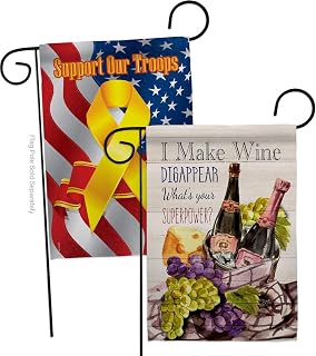 Breeze Decor Wine Superpower Garden Flag Pack Beverages Drink Fruits Cheese Sangria White Red Rose Dessert Sparkling Support Our Troops House Banner Small Yard Gift Double-Sided, Made in USA
