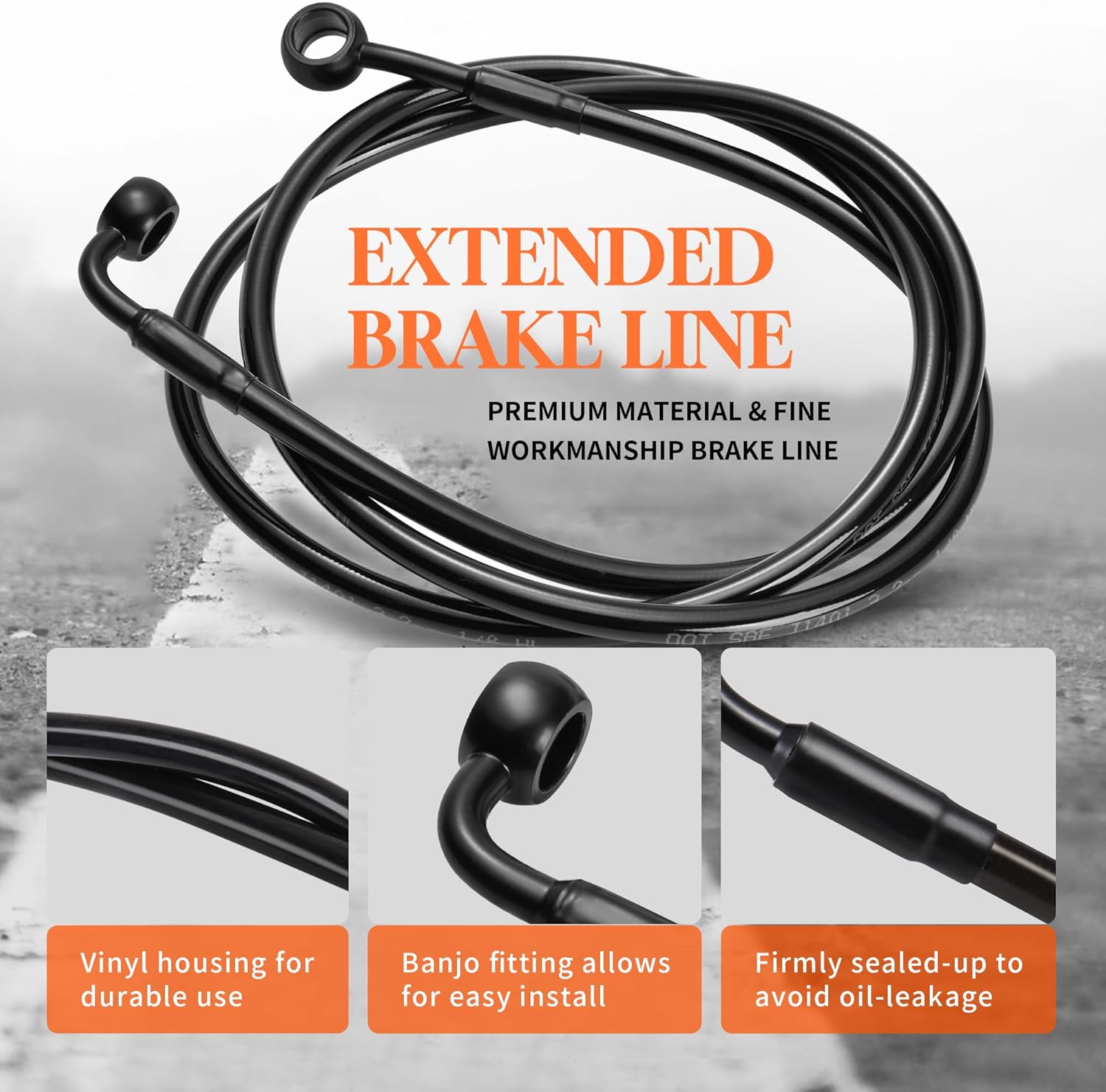 12" Ape Hanger Handlebars Cable Extension Kit for Harley 2011-2015 Softail NO ABS Model, Extended Clutch Cable, Brake Line, Throttle Cable, Turn Signal Wire & CAN-Bus Wire Harness, Black