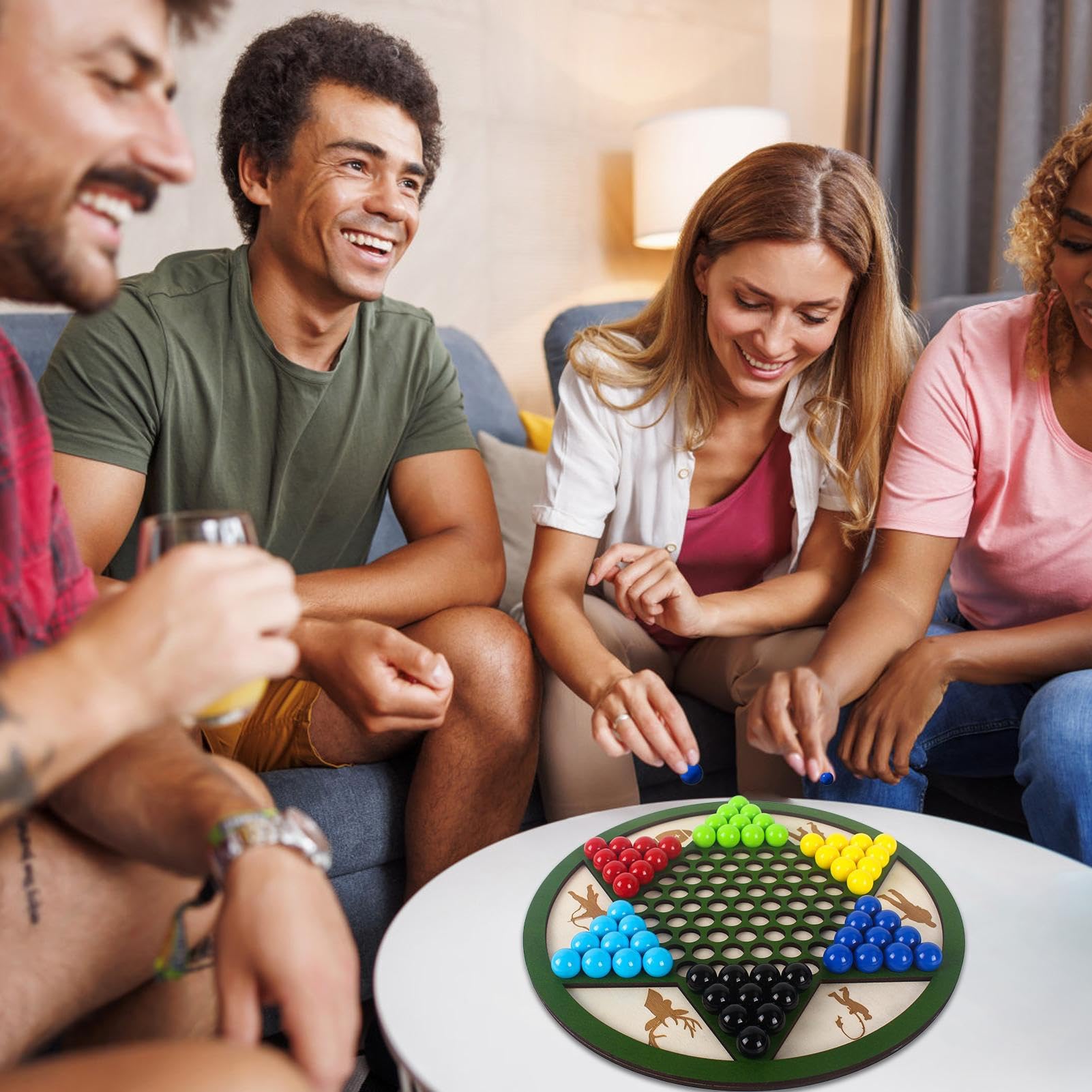 Solitär Spieleset | Holz Sternhalma Spielbrett,Strategiespiel Für Familienabende Gartenpartys Erwachsene Und Kinder