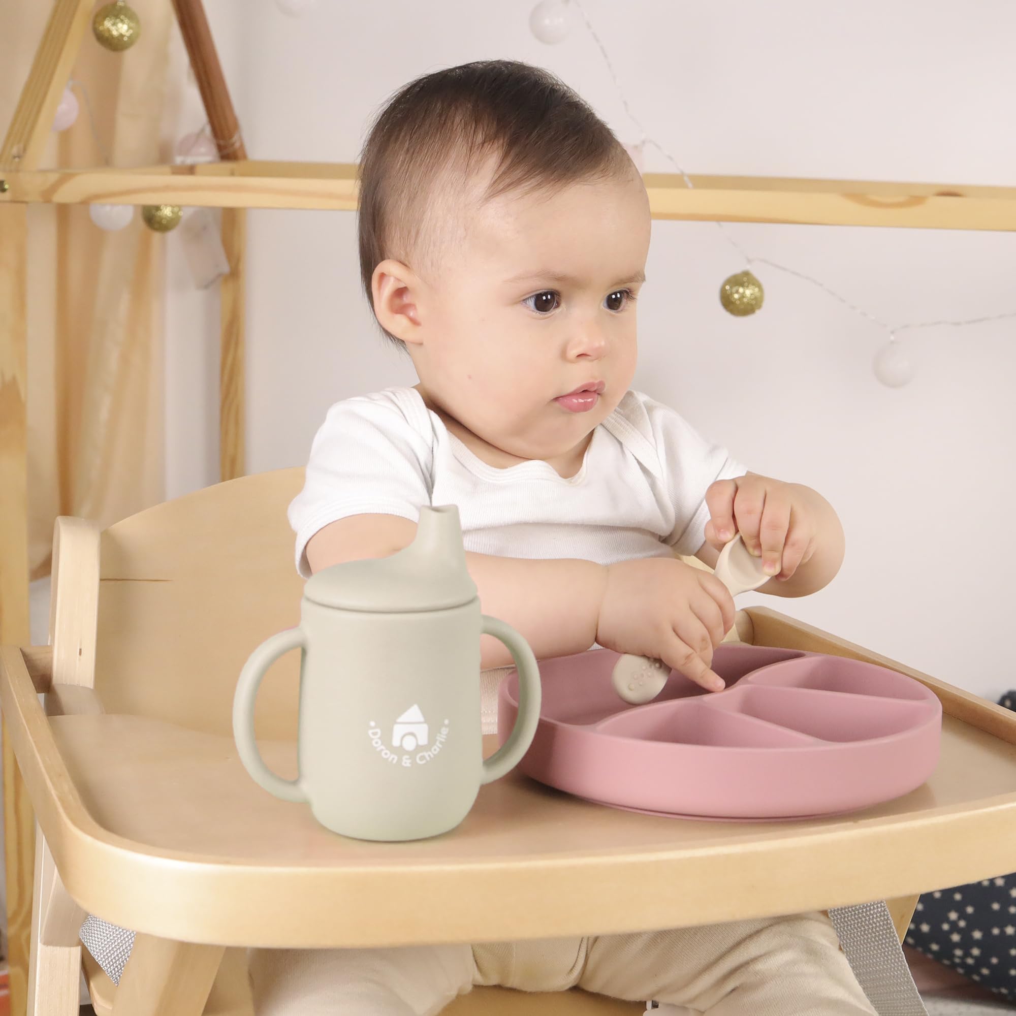 Image secondaire de Gobelet d'Apprentissage en Silicone Beige - Doron & Charlie - 150 ml