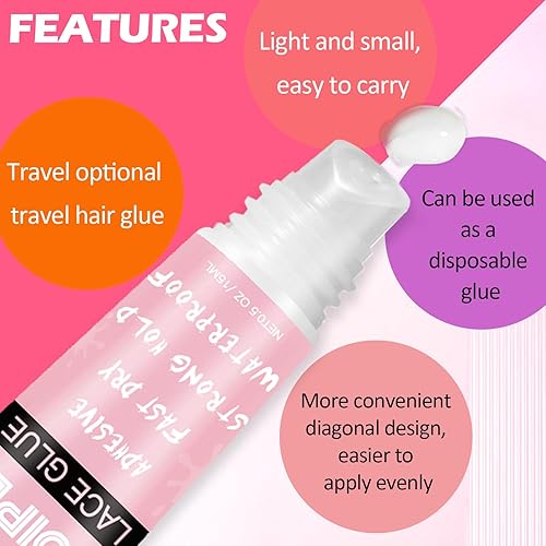Miniatura 10 de Pegamento de encaje para pelucas de encaje frontal, adhesivo de peluca para extensiones de pelucas, spray de fusión de encaje para pelucas de