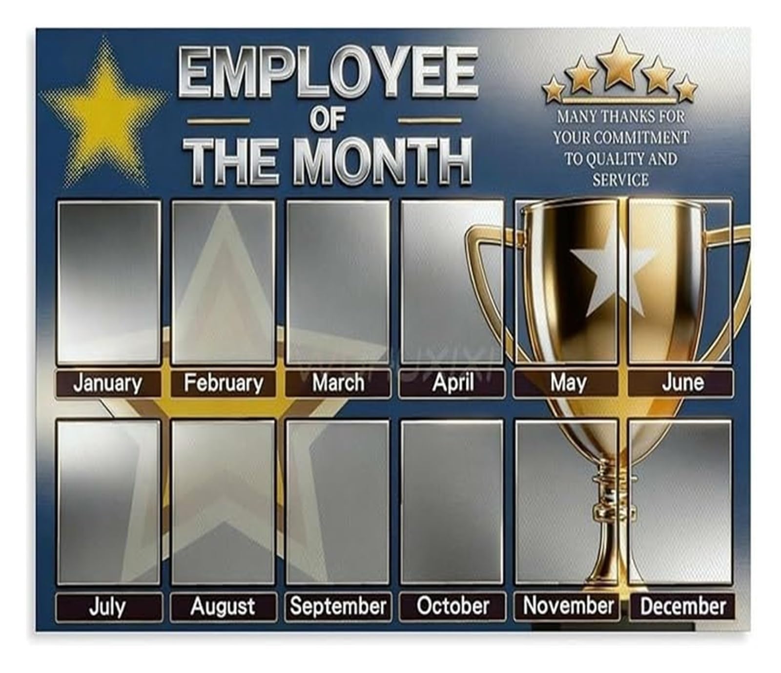 XGINERFEX Motivational Office Decor Employee of the Month Recognition Board for HR Department and Workplace Walls(Unframed,08x12inch(20x30cm))
