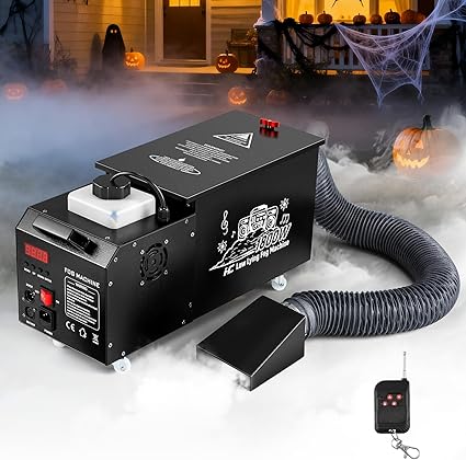 Low Lying Fog Machine, 1800W Water Based Ground Fog Machine with Remote, DMX 512 & Manual Control | High-Output Submersible Fog Machine for Halloween Party, Wedding, DJ Stage, Haunted House Effects