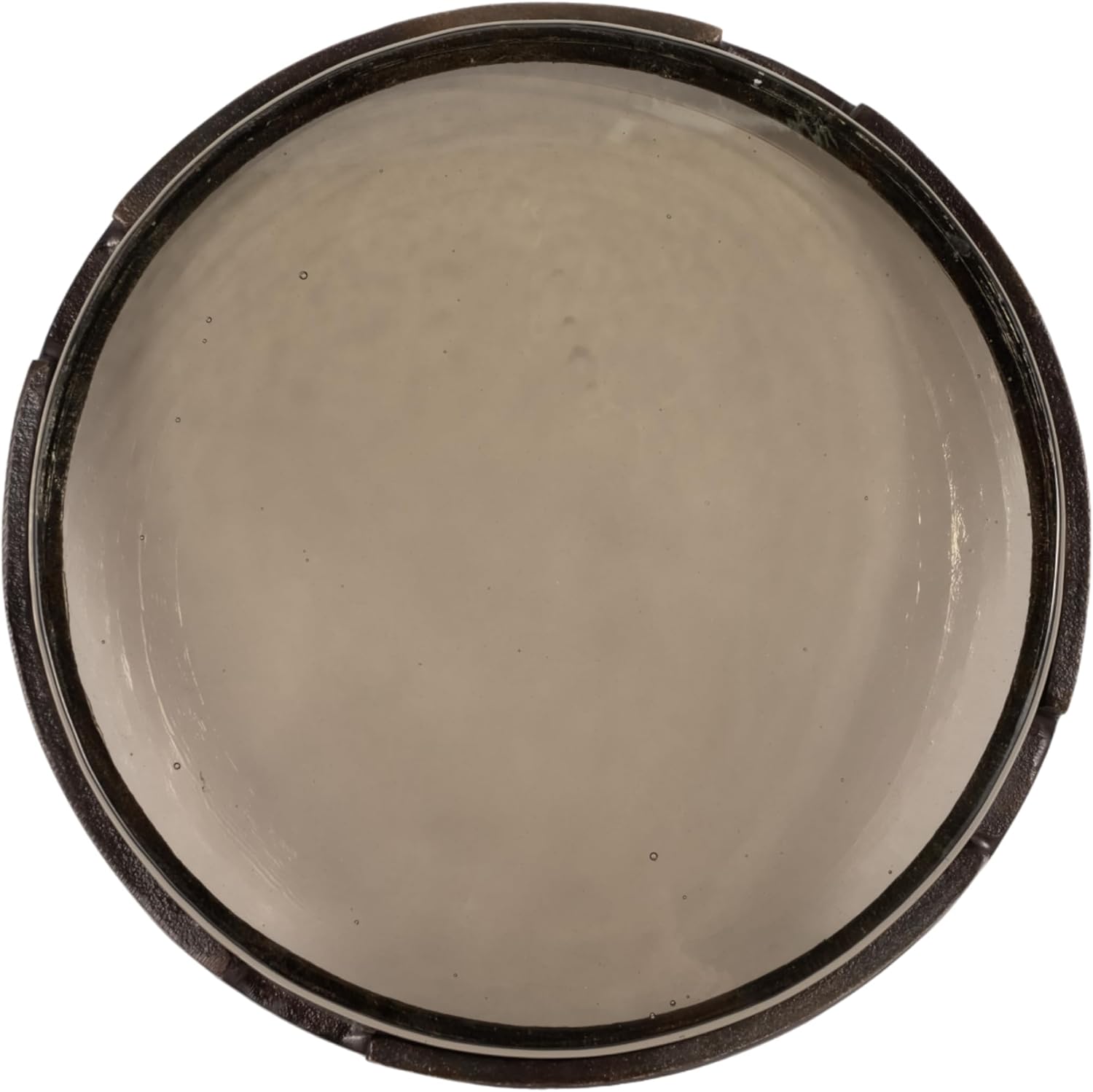 Decorative Round Glass Tray with Edge Design for House Decor - Modern Home Accents for Jewelry, Bed, or Trinket Dish - Centerpiece Table Decorations or Bathroom Vanity Tray - 16" Bronze & Copper