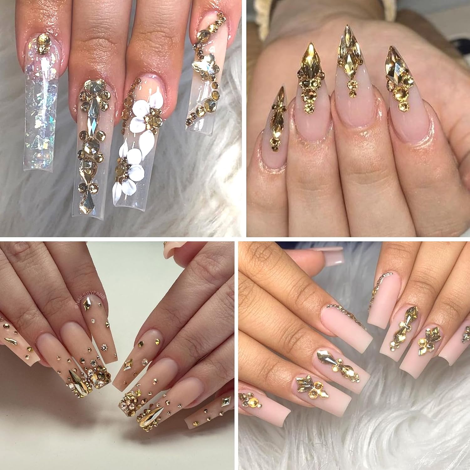 Nail Charms and Gems - 5000 Pcs, 20 Types, 20 Sizes, with Kit, Nail Rhinestones, Faux Pearls, Beads, for Nail Art (Champagne Gold) - Image 7