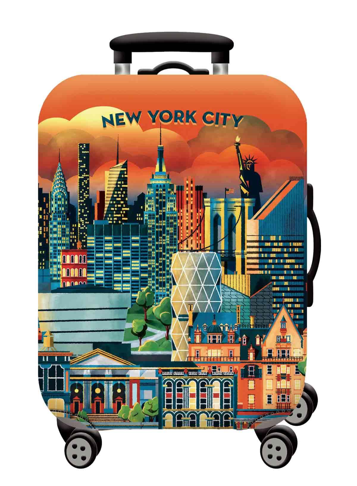 Homarket Luggage Protector Cover Travel Suitcase Cover for 18-32" Case Elastic Suitcase (L(26-28 inch luggage), H0002)