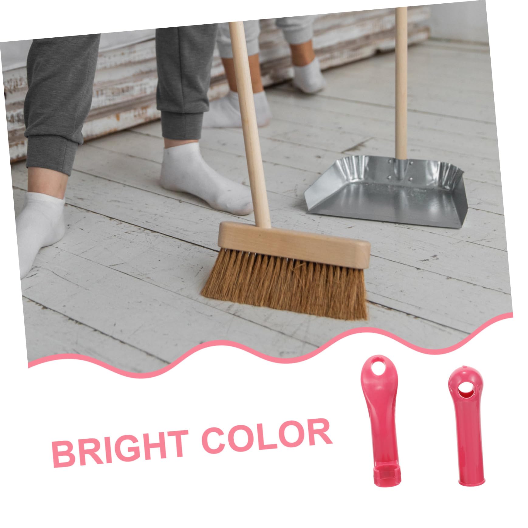 Levemolo 1 Set Dustpan Handle Grip Replacement Sturdy Broom Accessories with Hanging for Compatible with Dustpan Rods and Mops for Home Cleaning