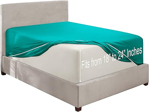 Miniatura 3 de Clara Clark Sábana bajera de bolsillo profundo para colchones de hasta 21 pulgadas, sábana bajera individual súper suave, resistente a la