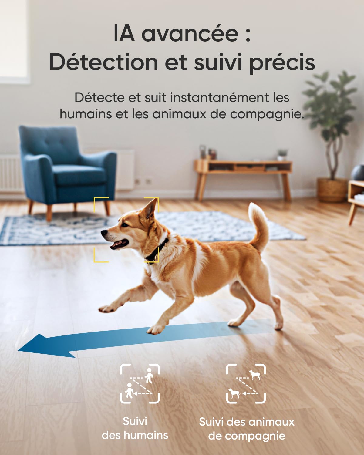 eufy Security Camera Interieure E30, caméra de Surveillance 4K UHD, Rotation 360° et Inclinaison, Vision Nocturne en Couleur, détection par IA, Suivi Automatique, Fonctionne avec Homekit