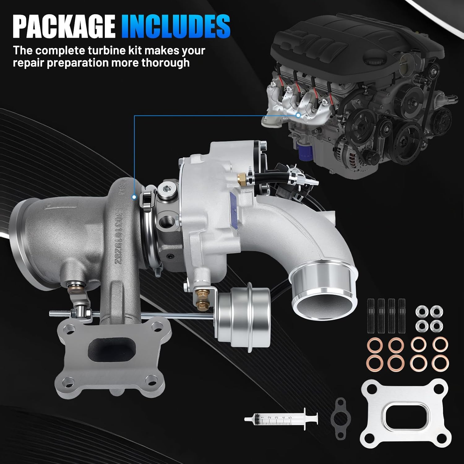Turbo Turbocharger Fits for 2013-2016 Ford Focus Fusion Taurus Escape for Lincoln MKC MKZ MKT 2.0L K03 Replace OE CJ5E6K682CE 53039880368