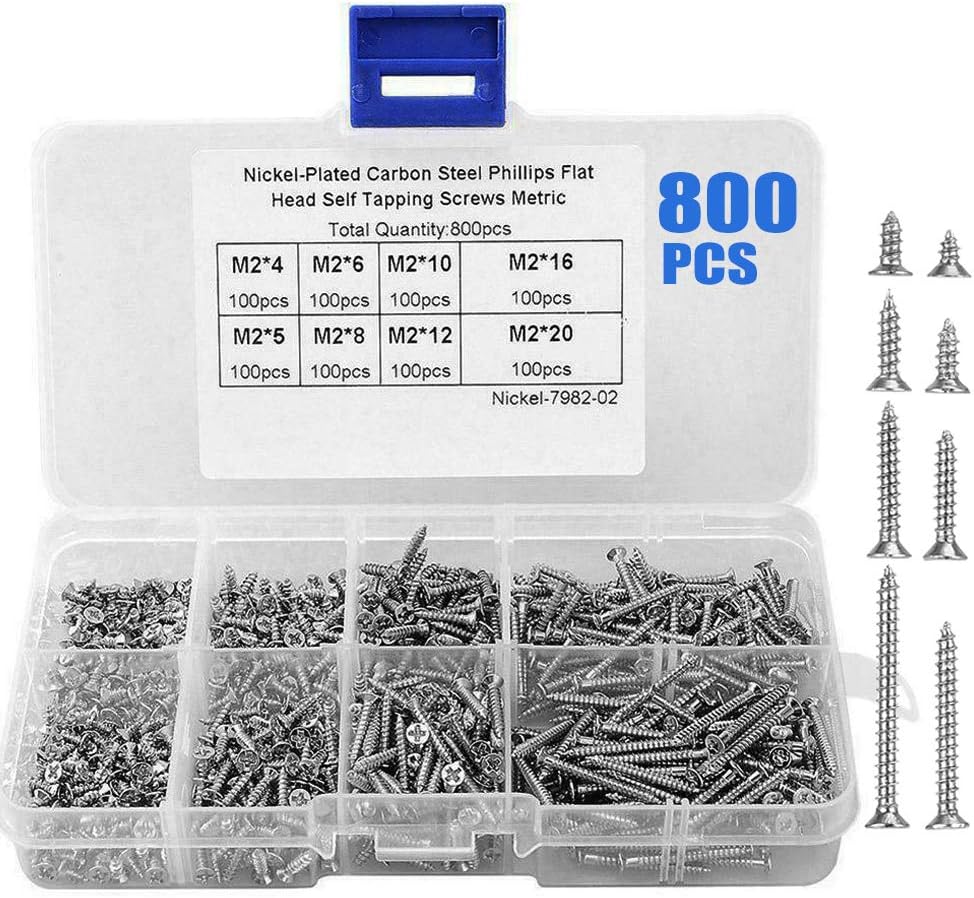 800 Viti Autofilettanti M2 - Assortimento 4-20mm, Acciaio Carbonio - Foto 2