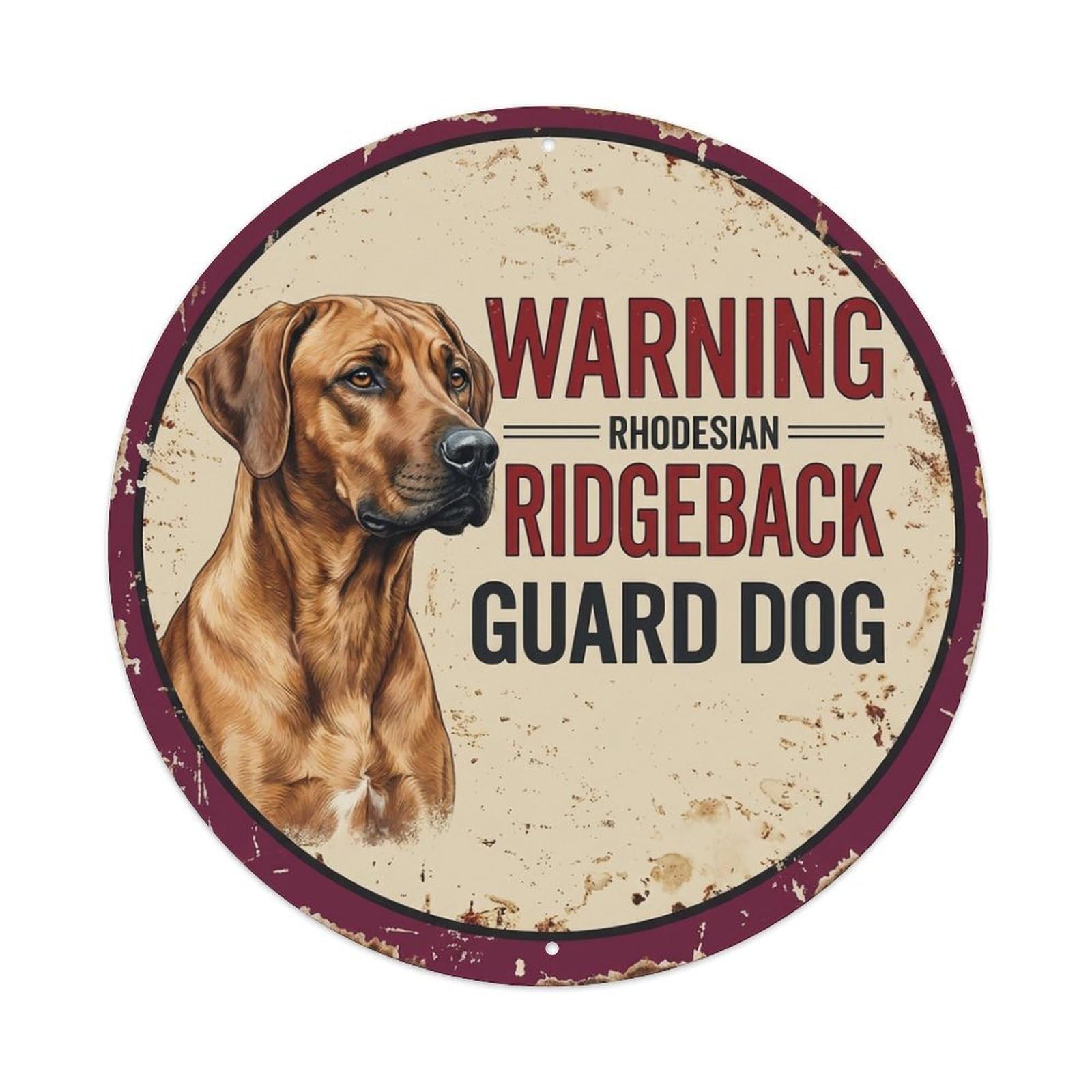 Tgrcjimh Style Metal Tin Sign Vintage Warning Rhodesian Ridgeback