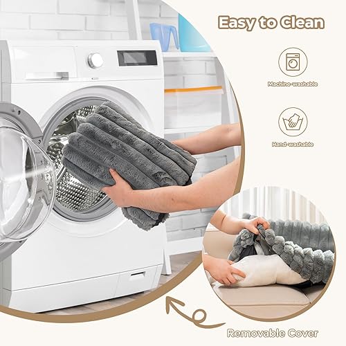 Miniatura 6 de Avont Tapete de cama para perro, cálido y esponjoso, relajante, protector de muebles para perros pequeños, medianos y grandes, con funda extraíble