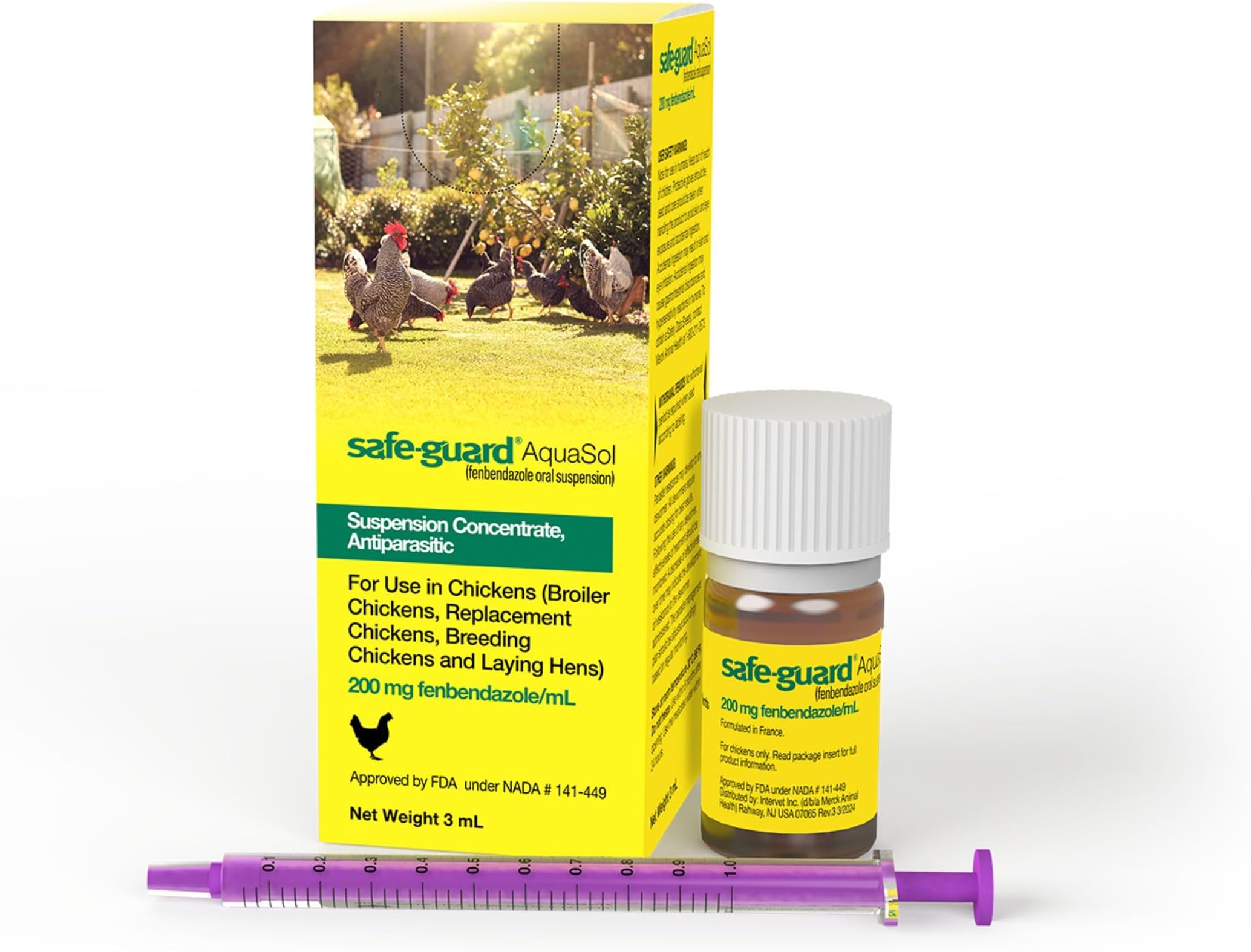 Safe-Guard Aquasol Dewormer for Chickens, 3 mL
