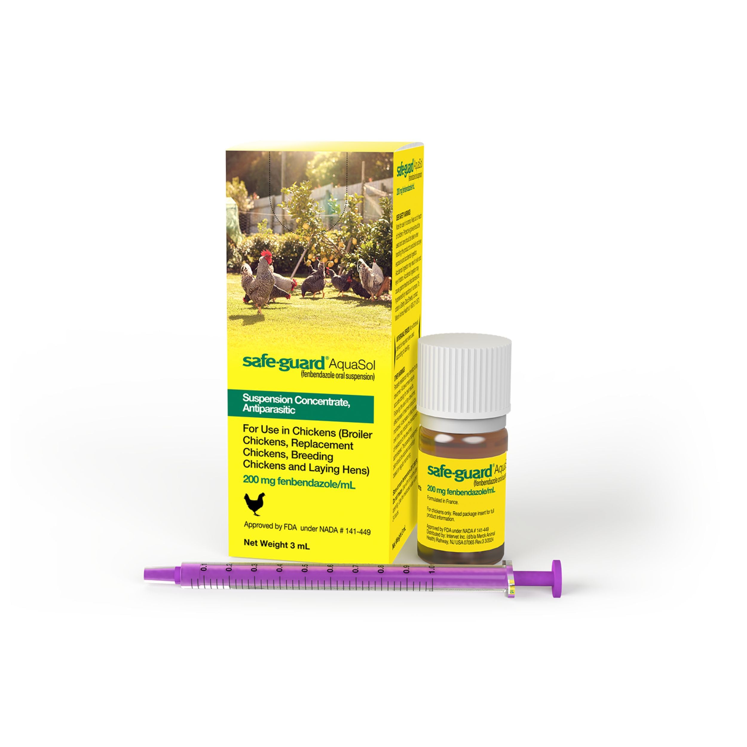 Safe-Guard Aquasol Dewormer for Chickens, 3 mL