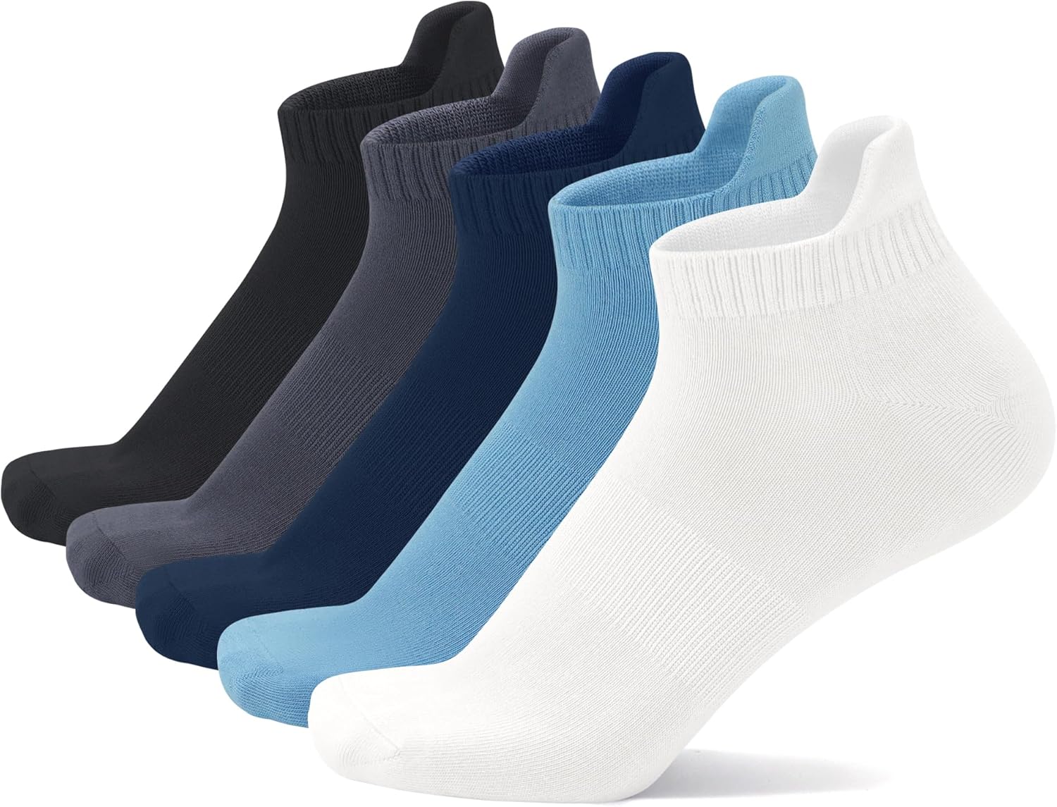 SERISIMPLE Thin Viscose Bamboo No Show Sock Men Low Cut Socks Odor Resistant Breathable Sock 5 Pairs