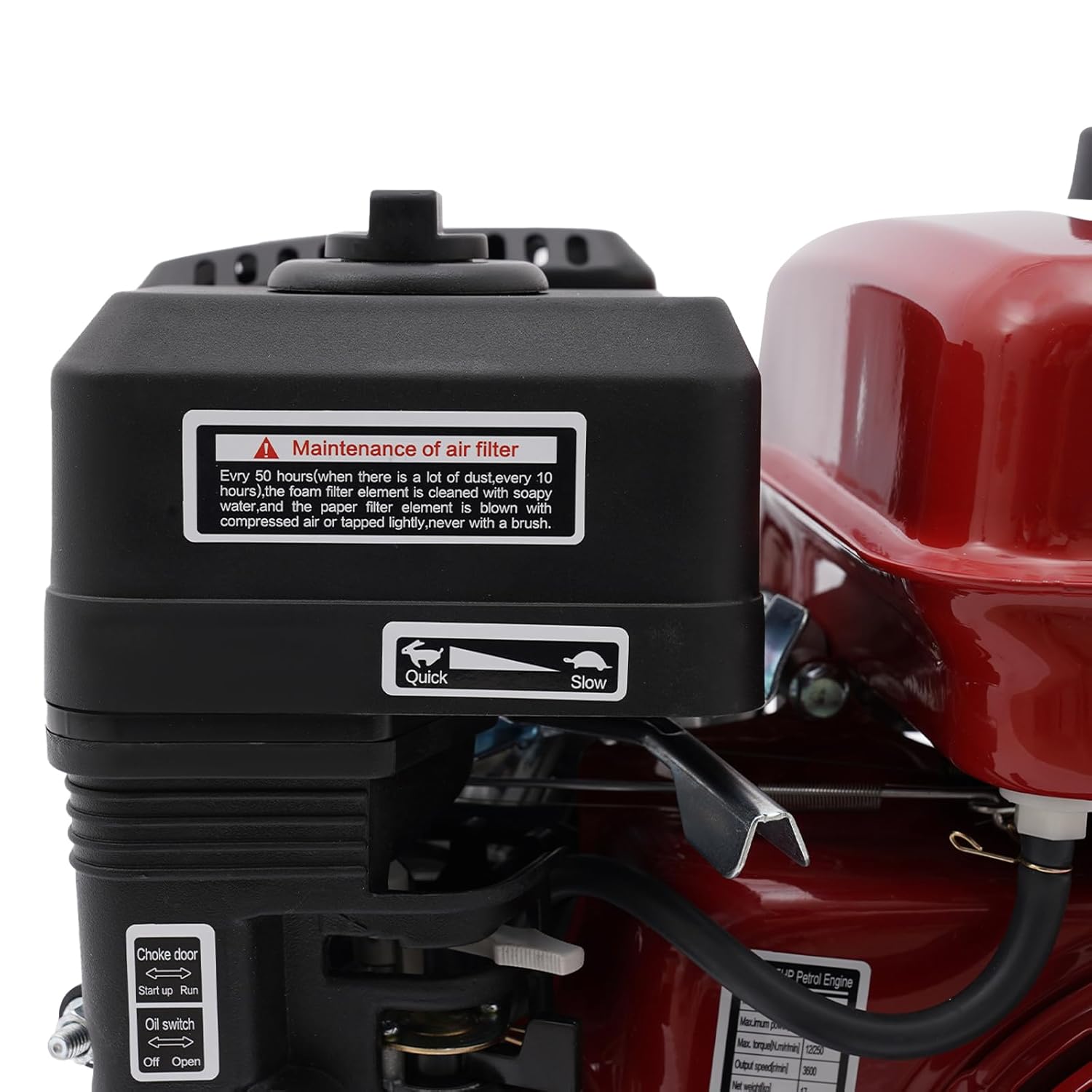 212CC 4 Stroke Gas Engine, 7.5HP Go Kart Engine Pull Start Mini Bike Engine Motor with Air Cooling System & Air Filter, 3000W Gas Powered Engine Pull Start for Log Splitter Lawnmower