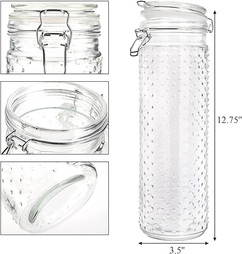 Miniatura 2 de Yesland 2 tarros de vidrio de 60 onzas para almacenamiento de alimentos con tapa hermética, soporte grande para fideos, contenedor de almacenamiento