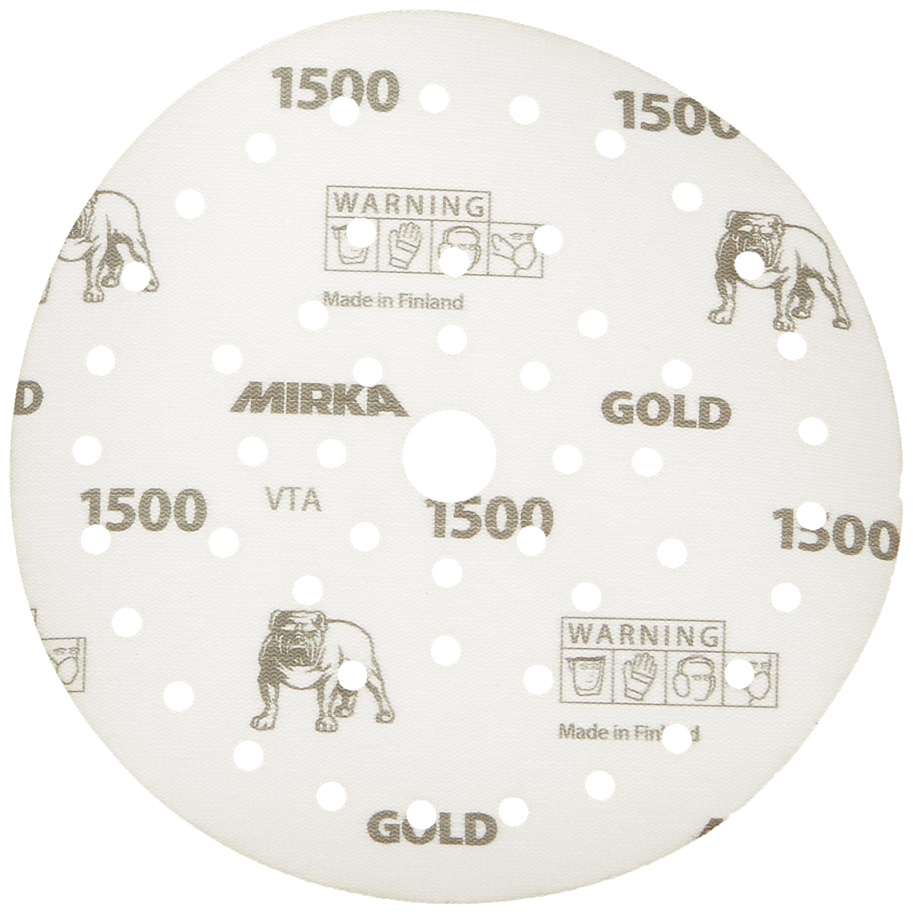 Mirka Gold Film Multifit - Papel de lija de grano 1500 de 6 pulgadas, paquete de 50 discos de lija de 6 pulgadas para lijadora orbital, almohadillas de papel de lija para madera, compuestos
