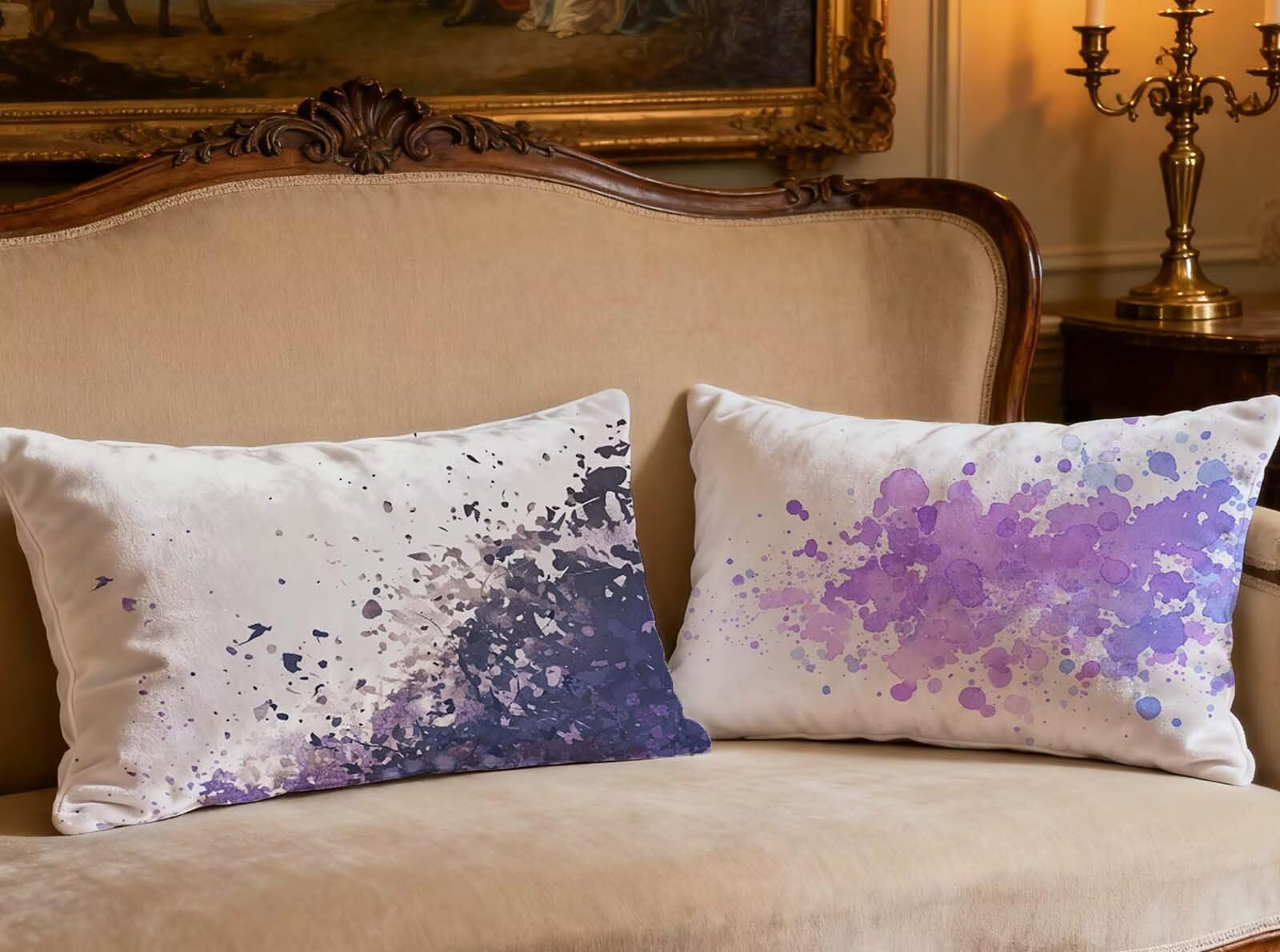 Taie d'oreiller velours 50x70cm blanc au design nordique raffiné O-64P