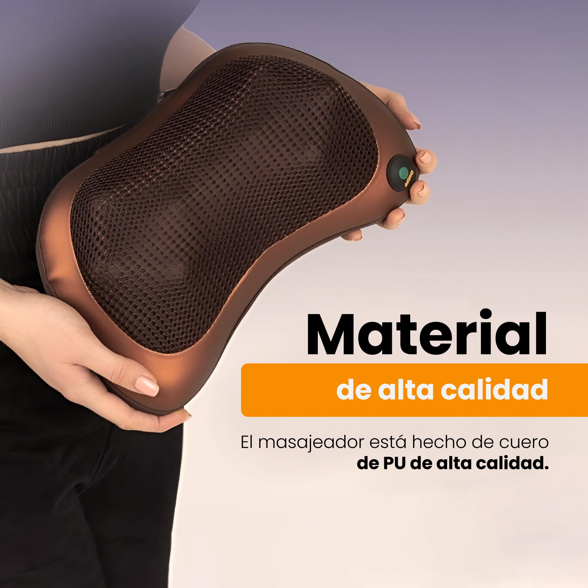 Extralink Masajeador Cervical y Espalda, Masajeador Espalda con 8 Cabezales de Masaje, Alimentación de CA y CC, Función de Calefacción, Shiatsu, Relajante, Aplicable a Varias Zonas, cojin masajeador